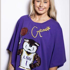 GEAUX MIKE BASKETBALL LSU SHIRT (SMALL)